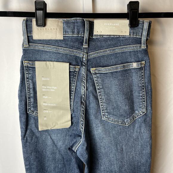 NWT Everlane Way-High Skinny Jeans 25 Blue Organic Cotton High Rise Crop Stretch - Picture 8 of 10